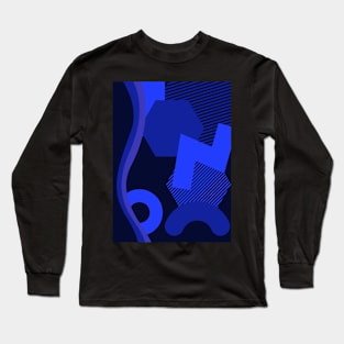 Blue Graphic Art Long Sleeve T-Shirt